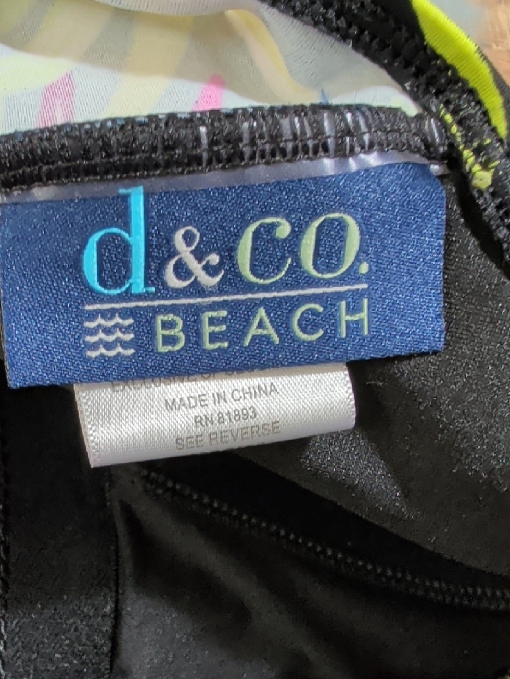 Denim & Co. Beach Ruched Flounce Tropical Yellow/Magenta Swim Dress (Size 14) - Picture 8 of 11